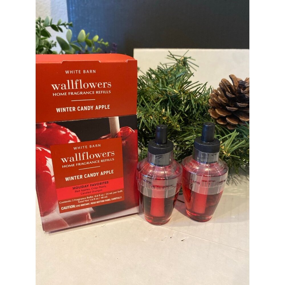 Bath & Body Works “Winter Candy Apple” 2 New Wallflower Refill Fragrance Bulbs